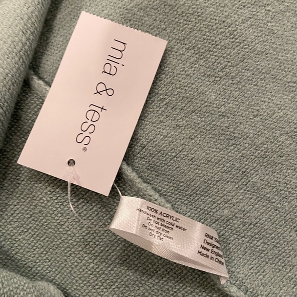 NWT Mia & Tess One Size Sage Green Shawl Collar Soft Knit Wrap Vest Duster - Picture 11 of 11